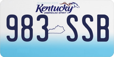 KY license plate 983SSB