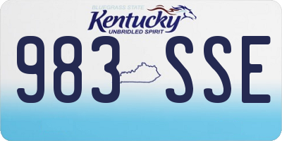 KY license plate 983SSE