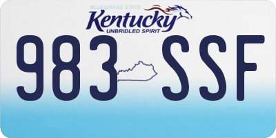 KY license plate 983SSF
