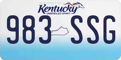 KY license plate 983SSG