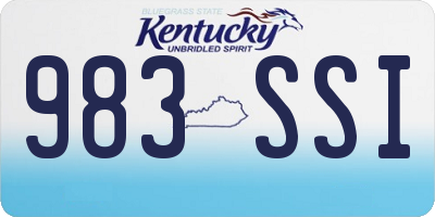KY license plate 983SSI
