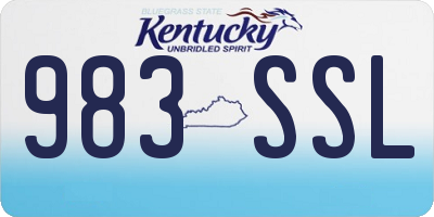 KY license plate 983SSL