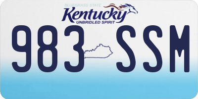 KY license plate 983SSM