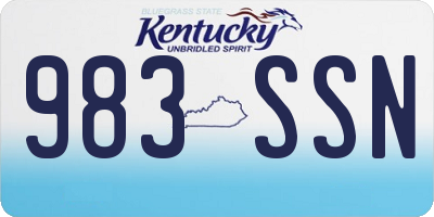 KY license plate 983SSN