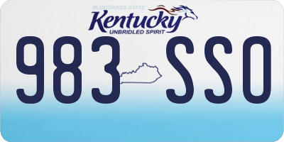 KY license plate 983SSO
