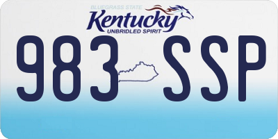 KY license plate 983SSP