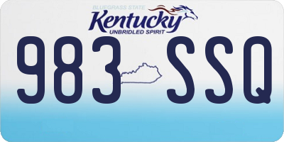 KY license plate 983SSQ