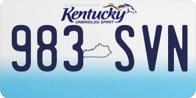 KY license plate 983SVN