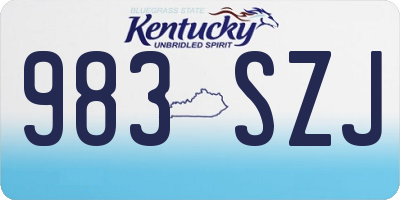 KY license plate 983SZJ