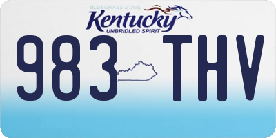 KY license plate 983THV