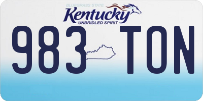 KY license plate 983TON