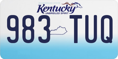 KY license plate 983TUQ