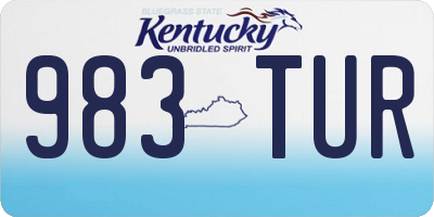KY license plate 983TUR