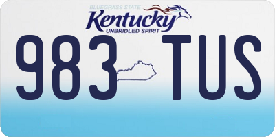KY license plate 983TUS