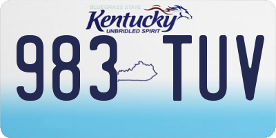 KY license plate 983TUV