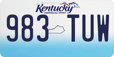 KY license plate 983TUW