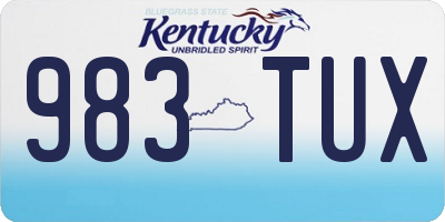KY license plate 983TUX