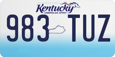 KY license plate 983TUZ