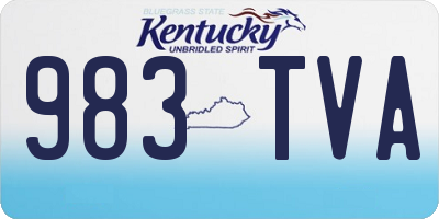 KY license plate 983TVA