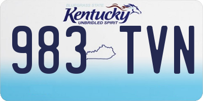 KY license plate 983TVN