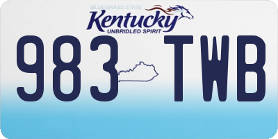 KY license plate 983TWB