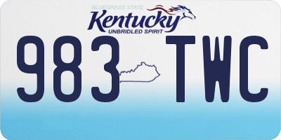 KY license plate 983TWC