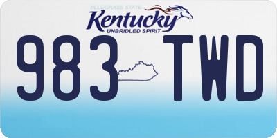 KY license plate 983TWD