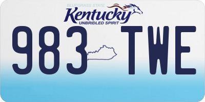 KY license plate 983TWE