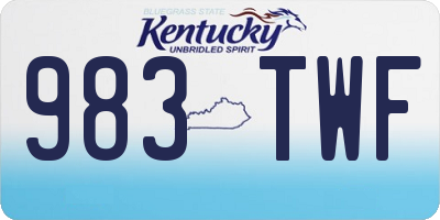 KY license plate 983TWF