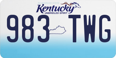 KY license plate 983TWG