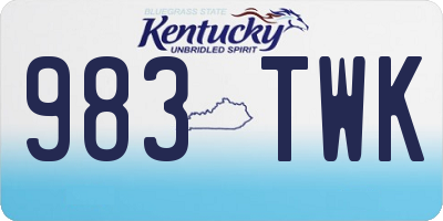 KY license plate 983TWK