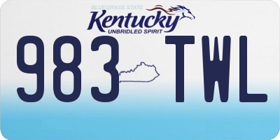 KY license plate 983TWL