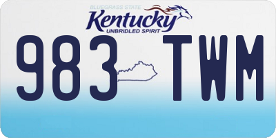 KY license plate 983TWM
