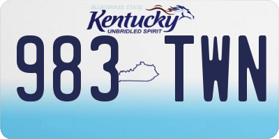 KY license plate 983TWN