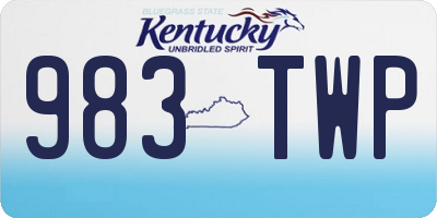 KY license plate 983TWP