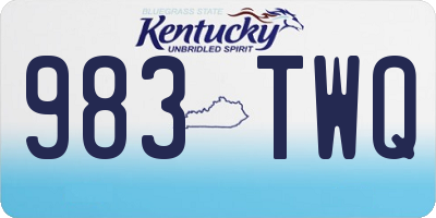 KY license plate 983TWQ