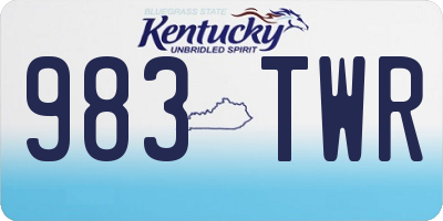 KY license plate 983TWR