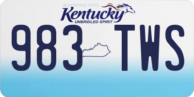 KY license plate 983TWS