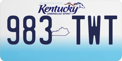 KY license plate 983TWT