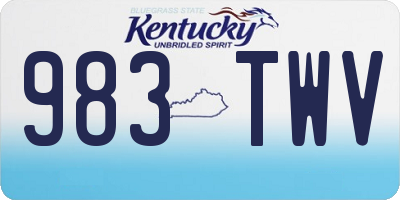 KY license plate 983TWV