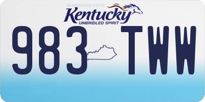 KY license plate 983TWW