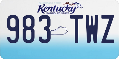 KY license plate 983TWZ