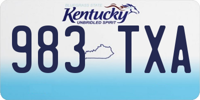KY license plate 983TXA