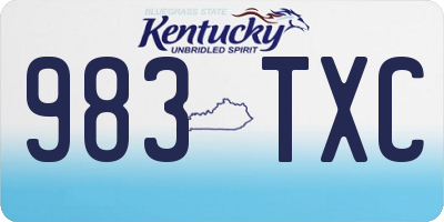 KY license plate 983TXC