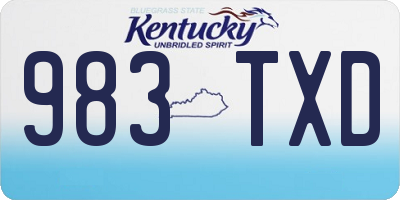 KY license plate 983TXD