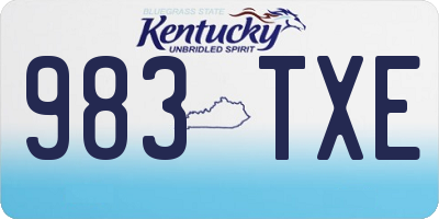 KY license plate 983TXE
