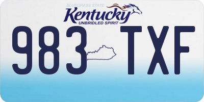 KY license plate 983TXF