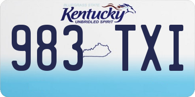 KY license plate 983TXI