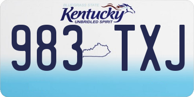 KY license plate 983TXJ