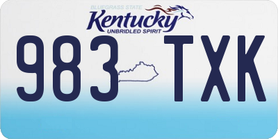 KY license plate 983TXK